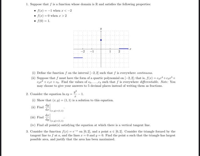 Solved 1. Suppose that is a function whose domain is R and | Chegg.com