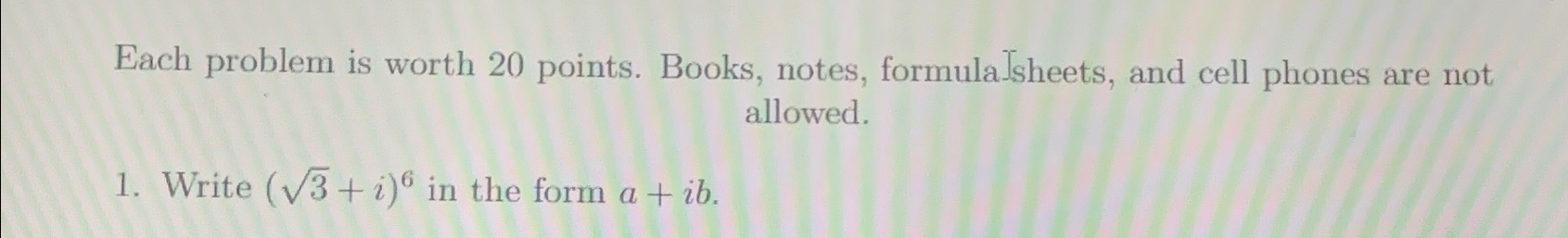 Solved Each problem is worth 20 ﻿points. Books, notes, | Chegg.com