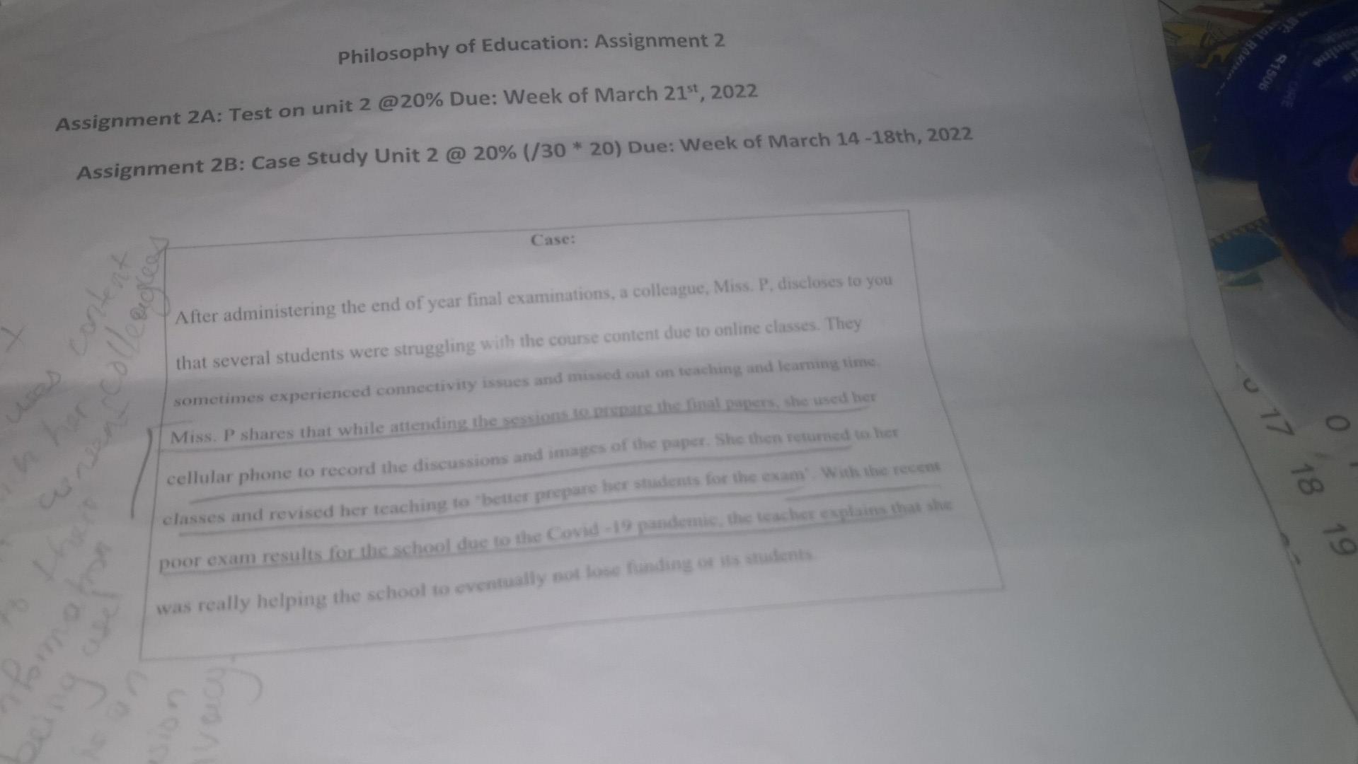 Philosophy of Education: Assignment 2 OLBARS 95500 | Chegg.com