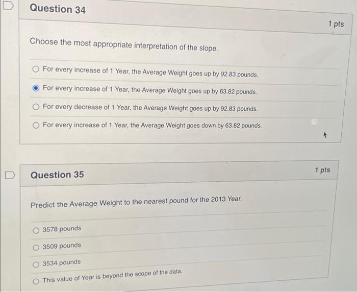 Solved USE THE INFORMATION BELOW TO ANSWER QUESTIONS 34 THRU | Chegg.com