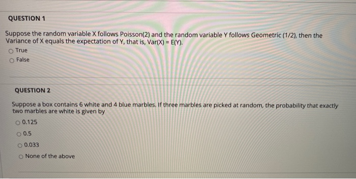 Solved QUESTION 1 Suppose The Random Variable X Follows | Chegg.com