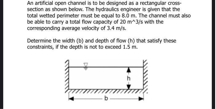 Solved An artificial open channel is to be designed as a | Chegg.com