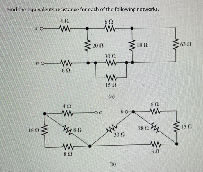 Solved Find the equivalents resistance for each of the | Chegg.com