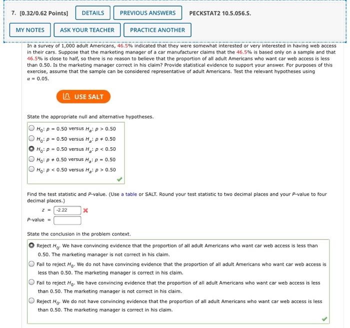 Solved PREVIOUS ANSWERS 7. [0.32/0.62 Points] DETAILS | Chegg.com