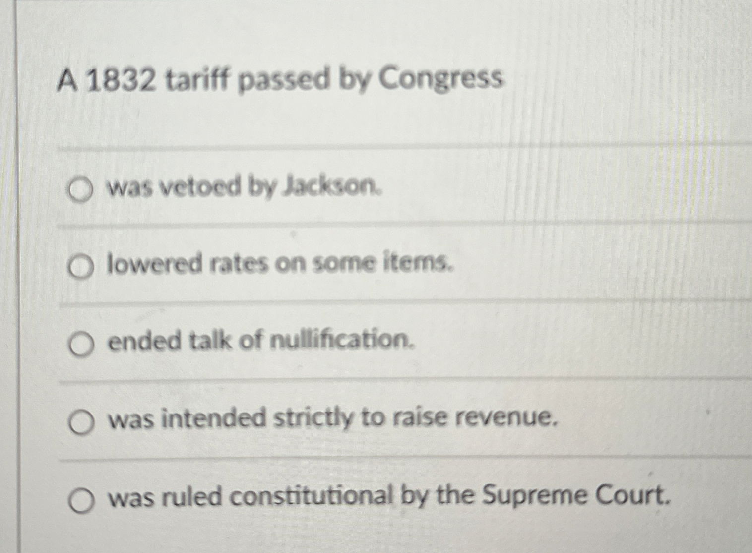 who passed the tariff of 1832