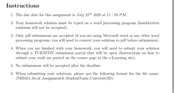 Instructions 1. The due date for this assignment is | Chegg.com