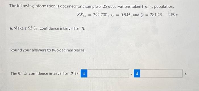Solved The following information is obtained for a sample of | Chegg.com
