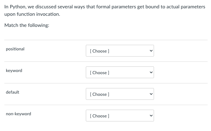 Prom Python Solved In Python, we discussed several ways that formal | Chegg.com