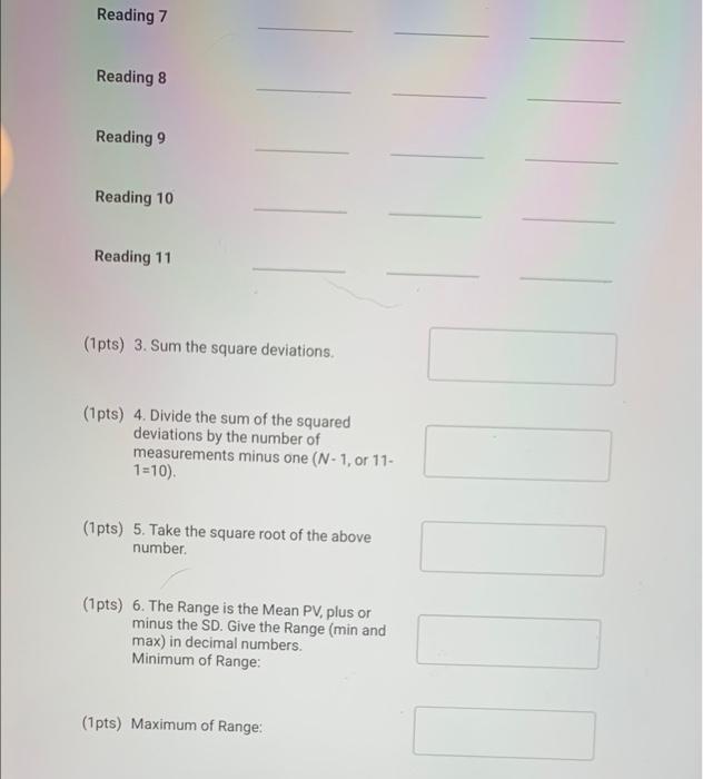 (28pts) Standard Deviation Calculation LaTeX for SD