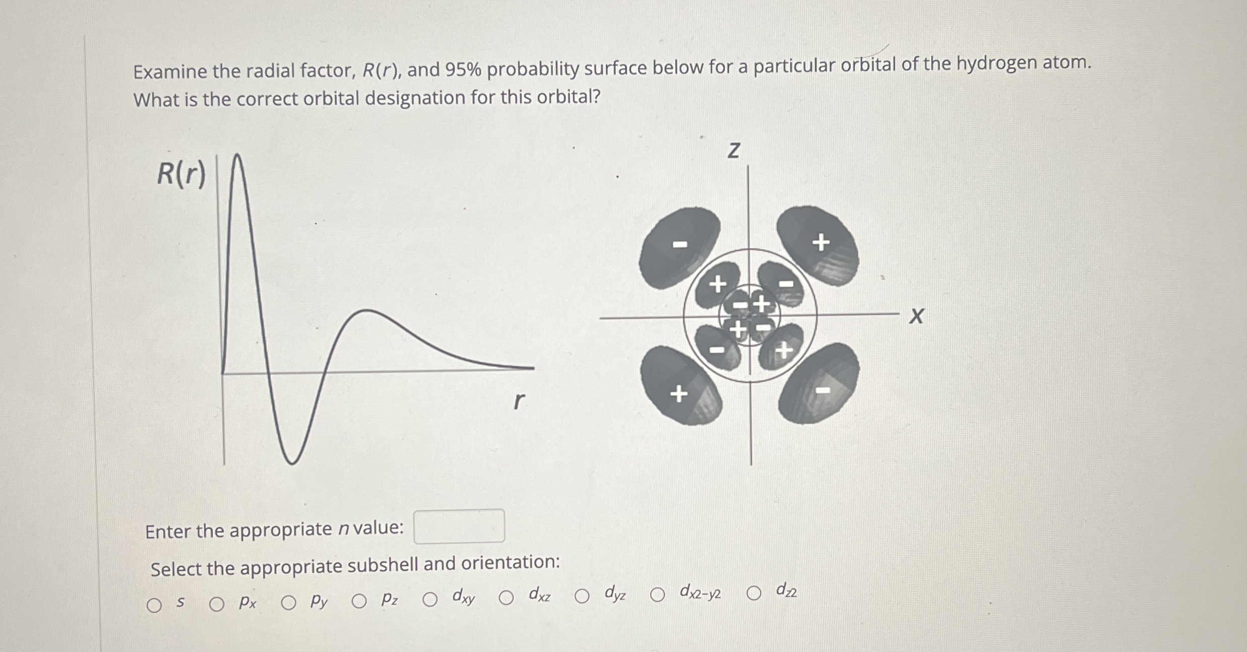 Examine the radial factor, R(r), ﻿and 95% | Chegg.com