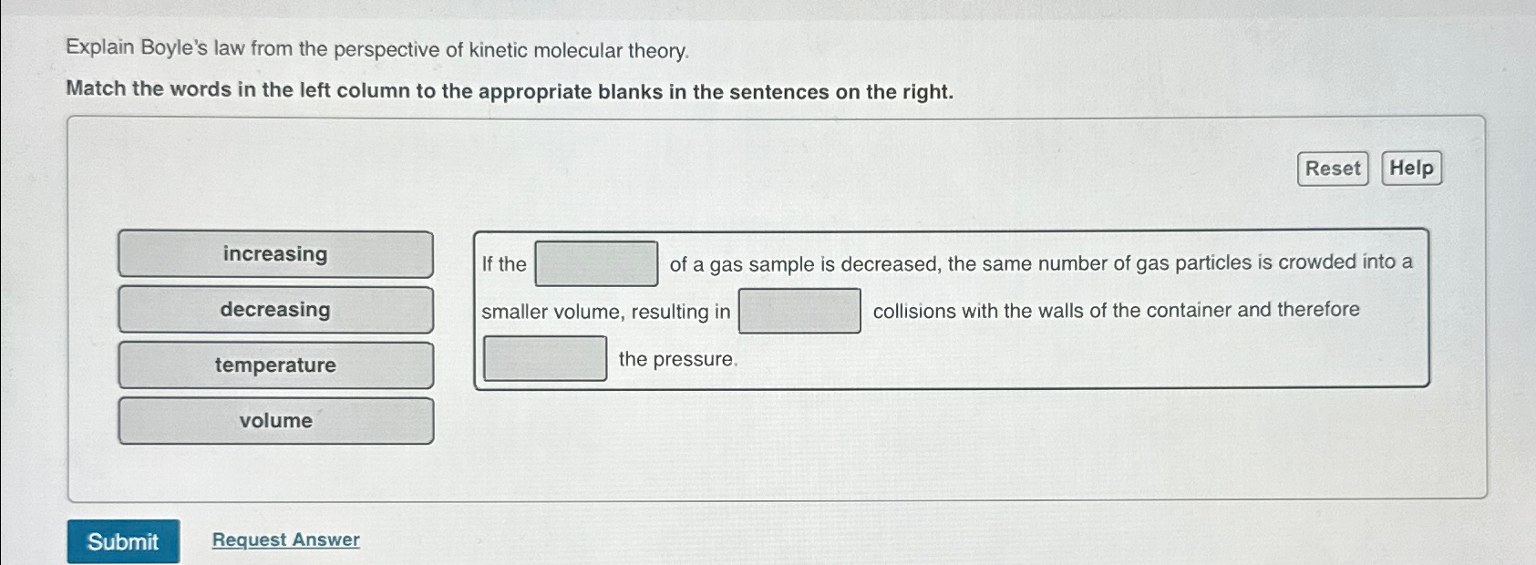 Solved Explain Boyle's law from the perspective of kinetic | Chegg.com