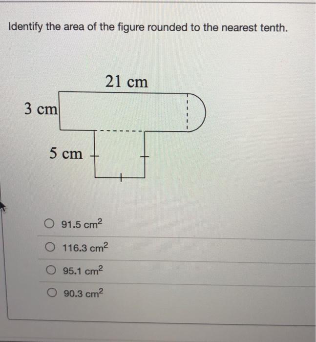 Solved Identify the area of the figure rounded to the | Chegg.com