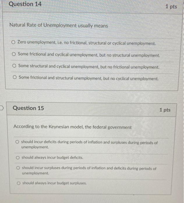 Solved Natural Rate of Unemployment usually means Zero