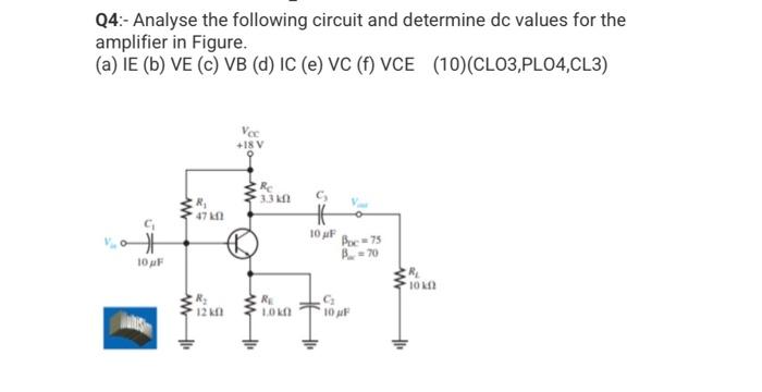 04 Analyse The Following Circuit And Determine Dc Chegg Com
