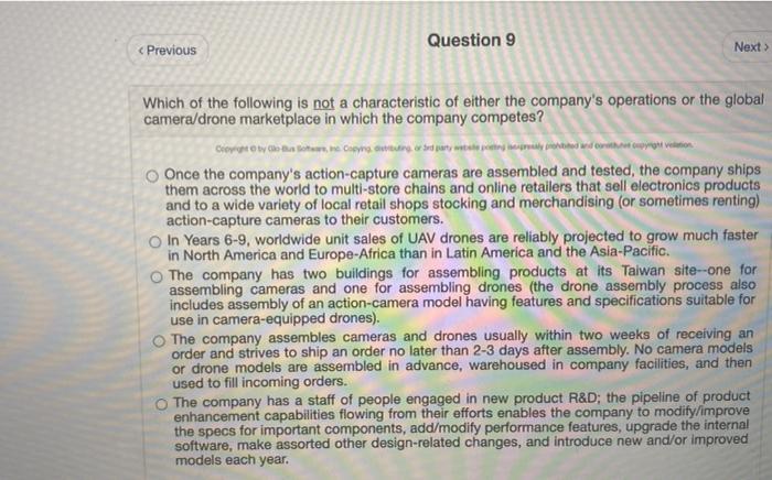Solved Question 9 Which of the following | Chegg.com