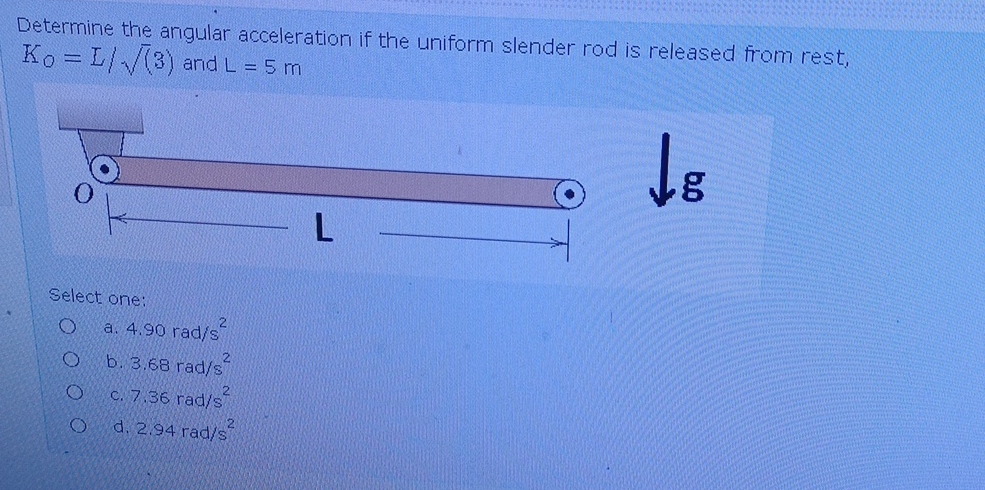 Solved Determine the angular acceleration if the uniform | Chegg.com