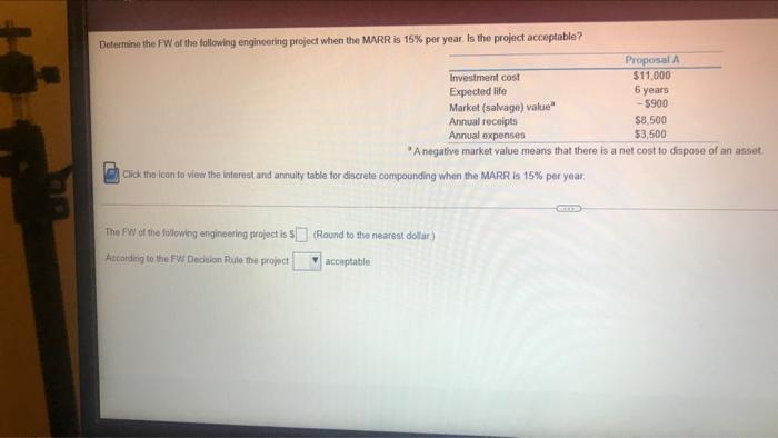 Solved Determine The FW Of The Following Engineering Project Chegg