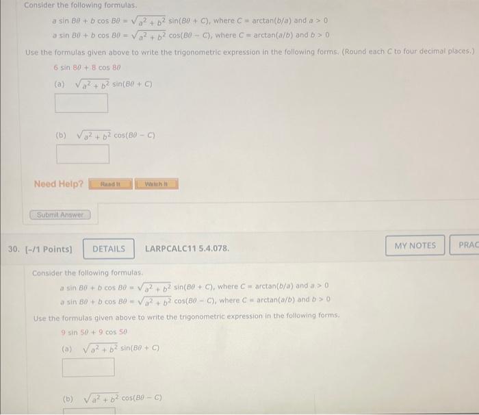 Solved Consider The Following Formulas. | Chegg.com