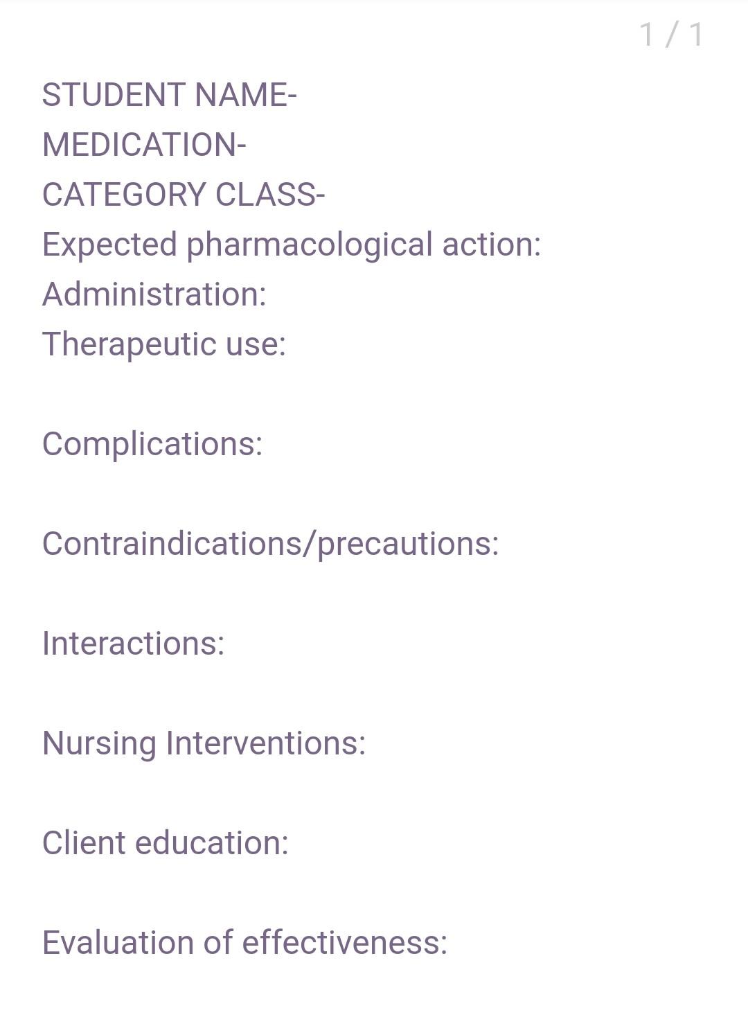 Solved Ciprofloxacin Medication Templates Must Be In Own Chegg Com