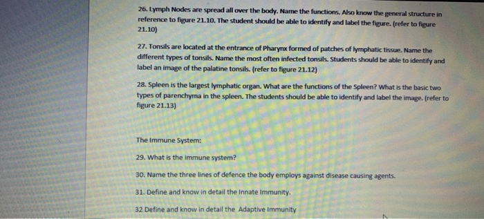 Solved Chapter 21 Exploratory Questions Lymphatic System 1. | Chegg.com