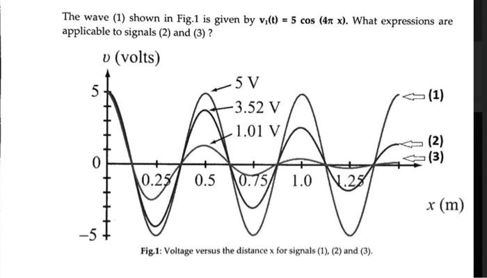 Solved The Wave (1) Shown In Fig.1 Is Given By | Chegg.com