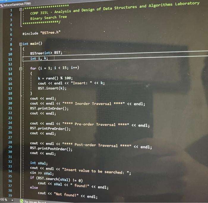 Solved Laboratory #12 - Binary Search TreeThis lab will | Chegg.com