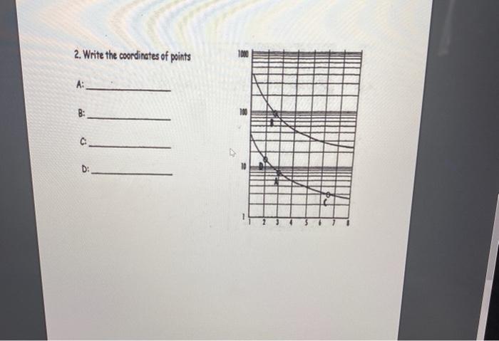Solved 2. Write the coordinates of points A: B: C D : | Chegg.com