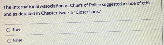 international association of chiefs of police code of ethics