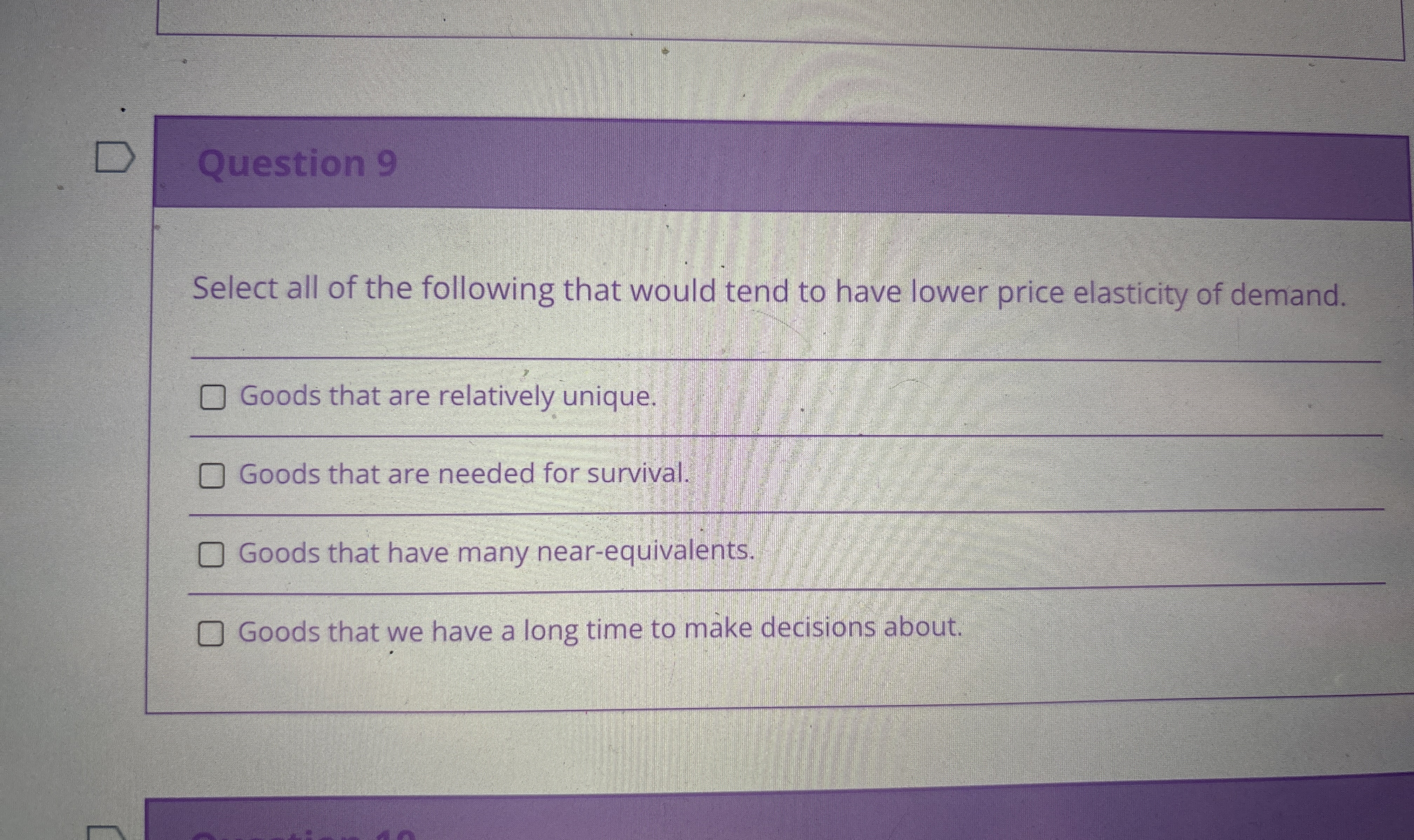 Solved Select all of the following thag would tend to have | Chegg.com