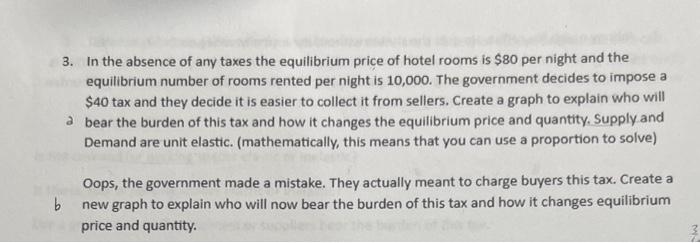 Solved 3. In the absence of any taxes the equilibrium price | Chegg.com