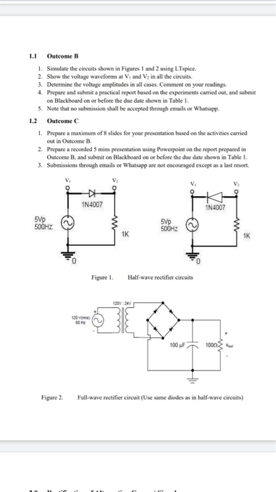 Solved Outcome B 1. Simulate The Circuits Shown In Figures 1 | Chegg.com