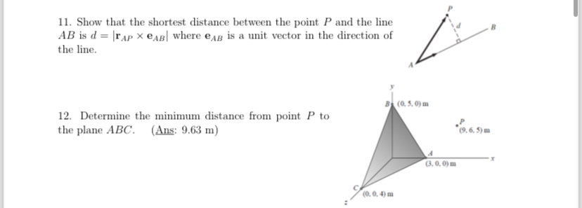 Solved Show that the shortest distance between the point P | Chegg.com