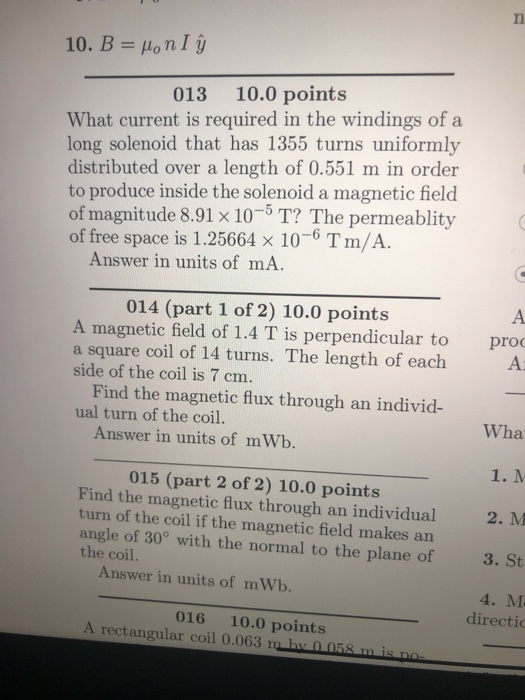 Solved N 10 B Mon I U 013 10 0 Points What Current Is Chegg Com