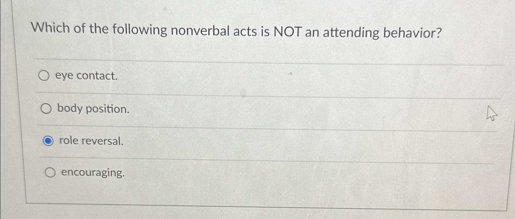 Solved Which of the following nonverbal acts is NOT an | Chegg.com