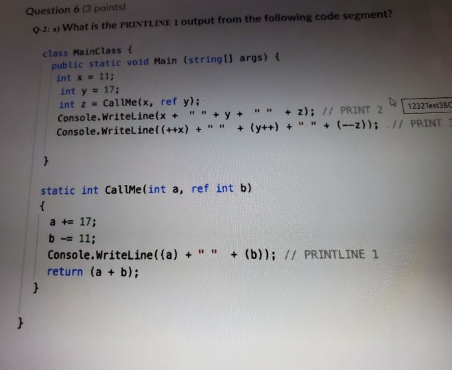 Solved Question 6 (3 points) Q-2: a) What is the PRINTLINE 1 | Chegg.com