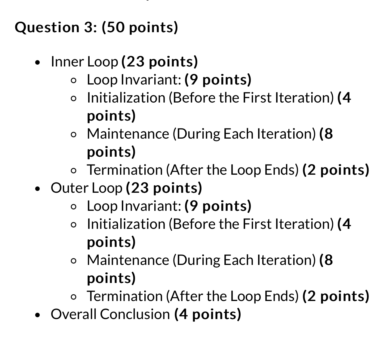 Solved Question 3: (50 ﻿points)Inner Loop (23 ﻿points)Loop | Chegg.com