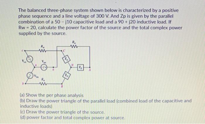 Solved The balanced three-phase system shown below is | Chegg.com