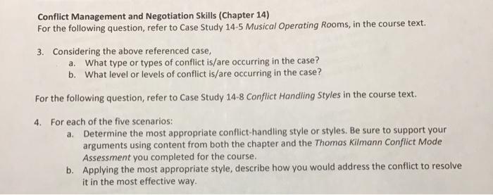 Conflict Management And Negotiation Skills (Chapter | Chegg.com