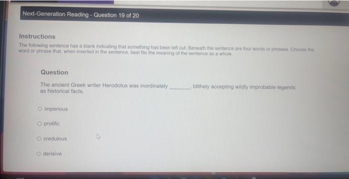 Solved Instructions The following sentence has a blank | Chegg.com