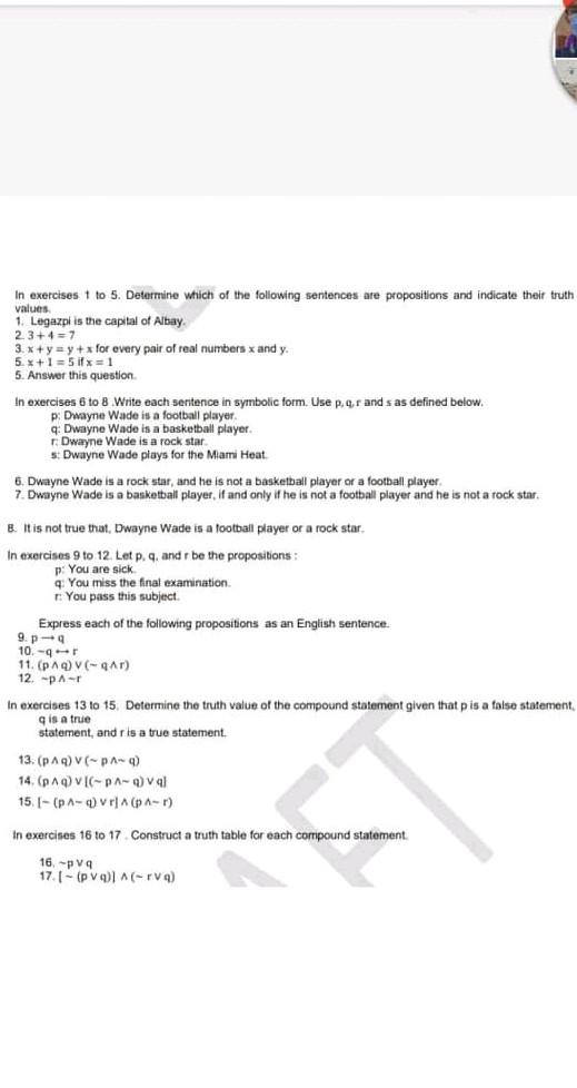 Solved Question 5 (1 point) let p = John has a social media