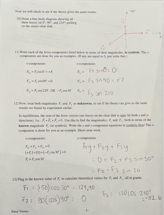 Solved a Force Vectors Purpose: To study force vectors in | Chegg.com