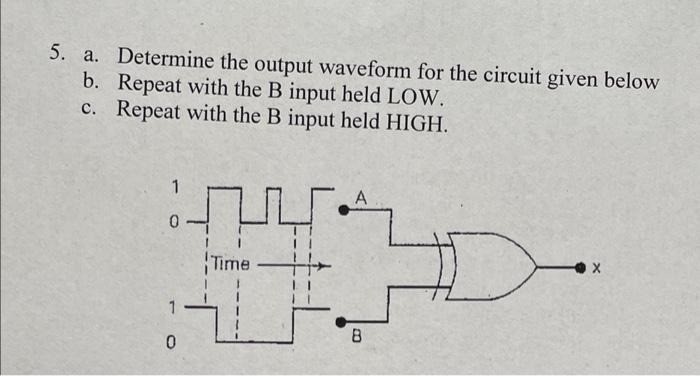 Solved 5. a. Determine the output waveform for the circuit | Chegg.com