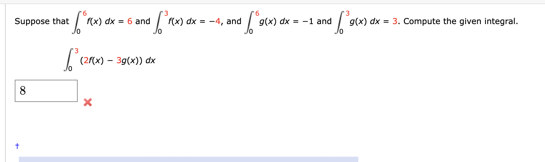 Solved Suppose That ∫06f X Dx 6 ﻿and ∫03f X Dx 4 ﻿and