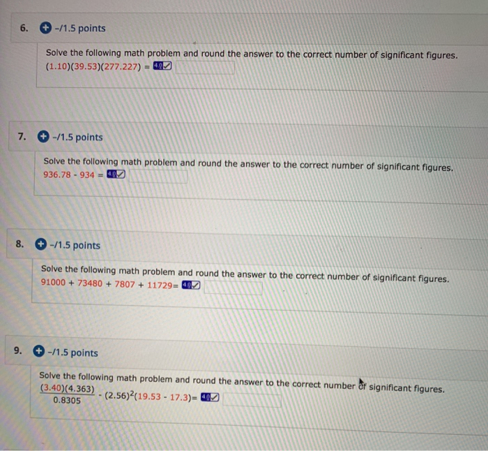 Solved +-/1.5 points 6. Solve the following math problem and | Chegg.com
