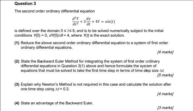 Solved The Second Order Ordinary Differential Equation 8203