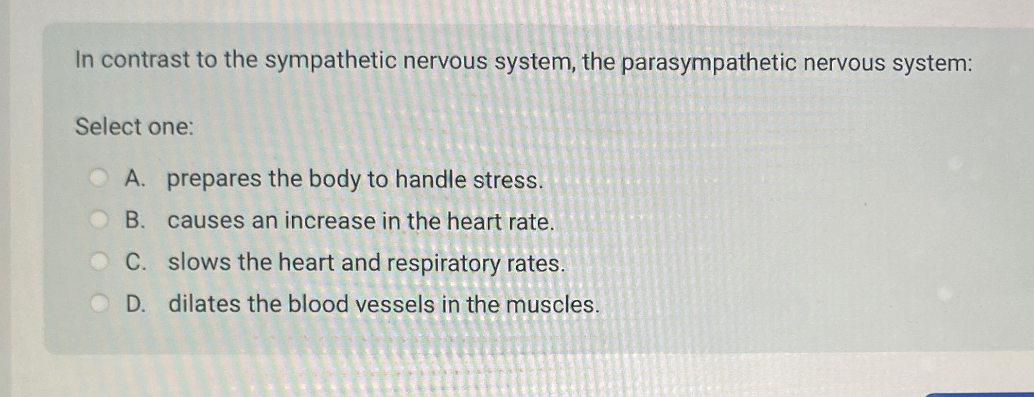 High Quality SOLUTION In contrast to the sympathetic nervous system ...