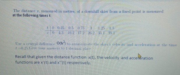 Solved use a central difference oh² to approximate the | Chegg.com
