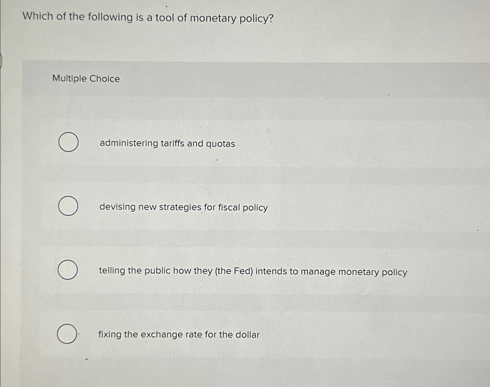 Solved Which of the following is a tool of monetary | Chegg.com