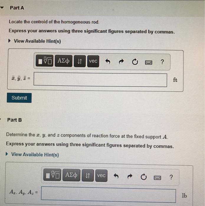 Solved Locate The Center Of Gravity Of The Homogeneous Rod. | Chegg.com