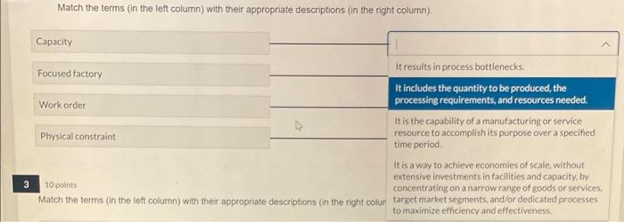 Solved Match the terms (in the left column) with their | Chegg.com